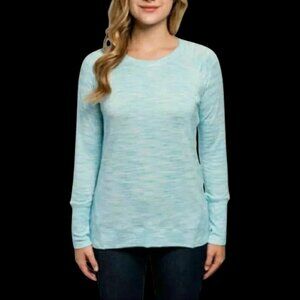 NWT Champion Women’s XXL Long Sleeve Pullover Tee Marbled Blue Workout Top